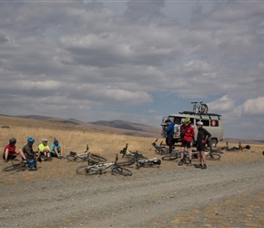 A van would wait at the top of the climbs where we would all gather to regroup