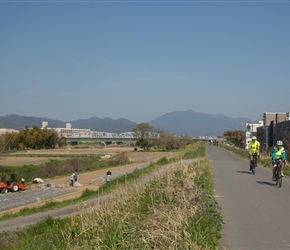 Christine and Jack on the Keinawa Cycling Road