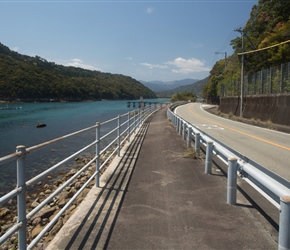 There were many cyclepaths in Japan. A lot of roads had paths running alongside, they were excellent