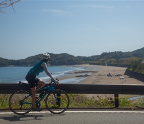 Lynne checks out one of Japans surfing beaches