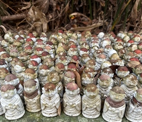 We took an evening trip to a local temple to be greeted by lots of small models lined up along a wall