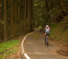 Margaret along the edge of the Shimanto River