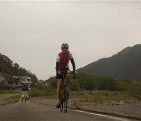 Russell crosses the Shimanto River