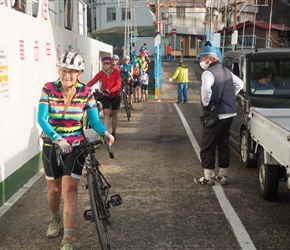 Christine wheels onto the ferry