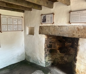 Inside Raisbeck School, there were information signs and upstairs you could climb the ladder to look at the bare room