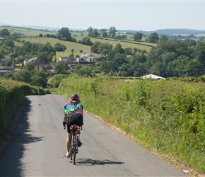 We headed west from Appelby, Michelle descends towards Colby