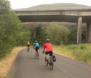 The road to the west of the Howgills follows the valley shared with the river, motorway, train line and another road. So it was under the rail and motorway bridges