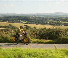 Andy heads past the Hatherleigh Monument