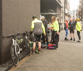 Waiting to start outside the Richmond hotel towards the south of Kyoto