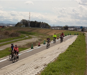 Descending the zig zags on the cycleway ensuring the gradients were just right