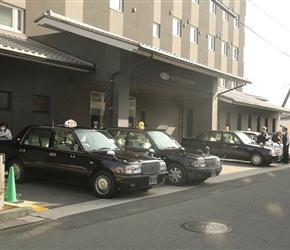 We took the train to Sakurai where we were greeted by immaculately dressed and presented Japanese taxi drivers. Unfortunately our bikes were there waiting for us.