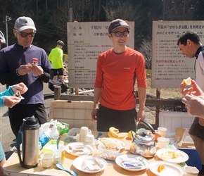 Our first coffee stop of the day would become a twice daily riyual. Nuts, bars and local Japanese delicacies tempted everyone