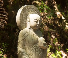 There was a steep uphill walk to a buddha that you could see from the ropeway. Along the way were beautifully carved statues at very regular intervals