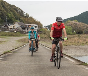 Sue and Ian cross Okawa Bridge