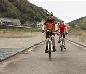 Ian and Jim cross Okawa Bridge