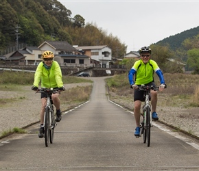 Christine and David cross Okawa Bridge