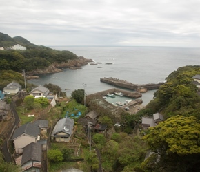 There were plenty of sea views as the narrow road wound around the headland. Herea  small fishing village lies