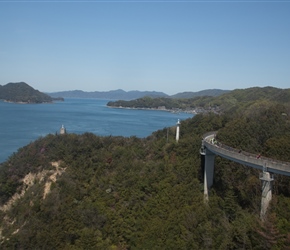 There was beautifully engineered spiral cycleway coming of the 2nd Kurushima-Kaikyo Bridge