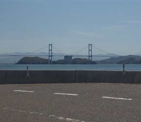 David with 2nd Kurushima-Kaikyo Bridge behind