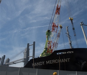 Christine checks out the shipyard at Imibari