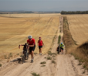 John and Kay push the tandem on a diversion