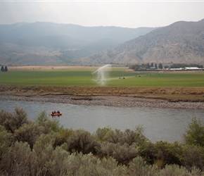 Rafting down the Yellowstone River