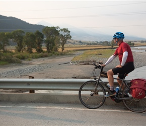 Peter on the bridge over the Yellowstone River