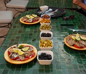 The Riad laid on fresh sardines for our return. Picked up in the afternoon as the morning ones weren't fresh enough, what a lovely gesture