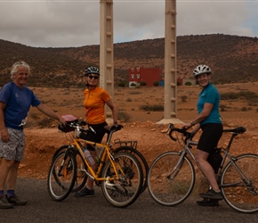 Neil, Claire and Marianne having fixed Marriane's puncture