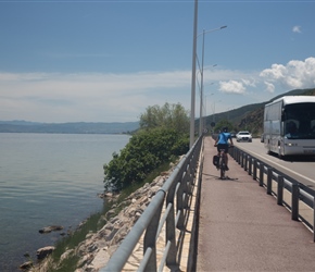 The cyclepath next to Lake Ohrid