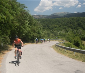 There was a pretty climb after morning coffee. Here Shirley tackles it