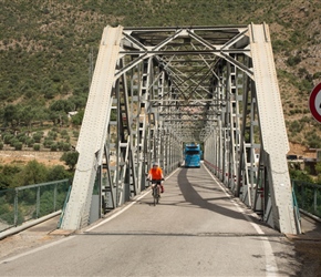 The road was getting a little busier as Phil crossed the River Aoos