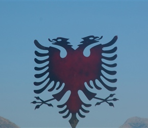 Albania flag in metalwork