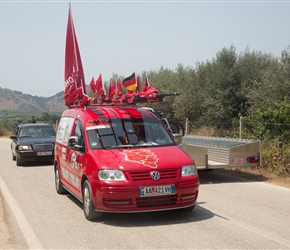 Festive car, but spot the German flag