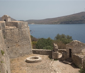 On the top ramparts of Porto Palermo castle