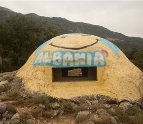 Jut before the start of the last bit climb was another of Albanias Pill boxes