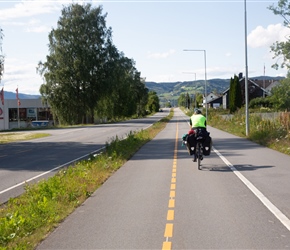 Siobhan along the cyclepath