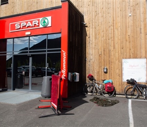 Drying the tent at the Spa