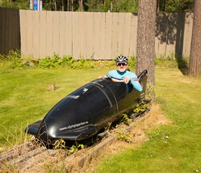 Simon in a 2 man bobsleigh