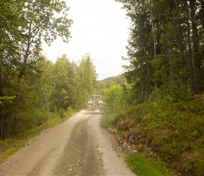 Tractor scouring the path