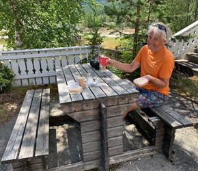 Neil with Skolebrod and coffee