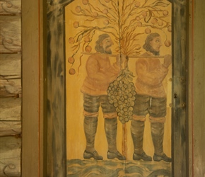 Mural at Rollag Stave Church