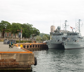 Past the Naval base in the centre of Oslo