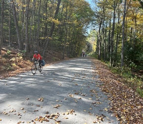 Julie on the first climb out of Brattleboro