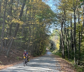 Sarah on the first climb out of Brattleboro