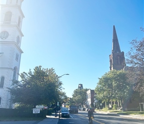 Sarah cycling out of Brattleboro