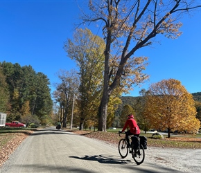 Anita along the track near Newfane