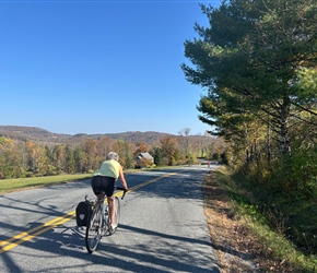 Valerie descending from Pomfret Town hall