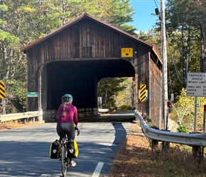 Sarah cross Hancock-Greenfield Covered Bridge