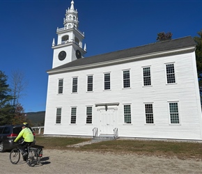 Dave passes Jaffrey meeting house